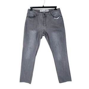 Barbell Apparel Jeans Mens 36 (35x29.5)Athletic Fit Grey Stretch Denim Grey Wash